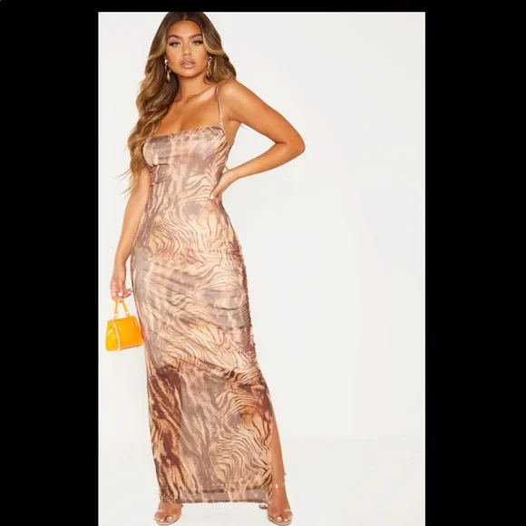 brown mesh ruched dress Plus Size Mesh Ruched Long Sleeve Dress – 2020AVE